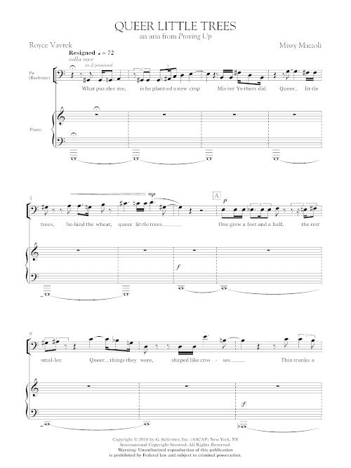 Three Arias from Proving Up (for baritone and piano)