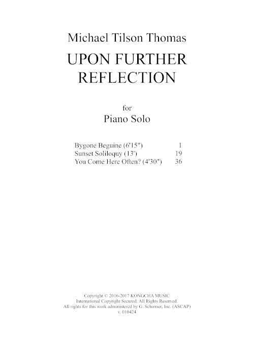 Upon Further Reflection (for piano)