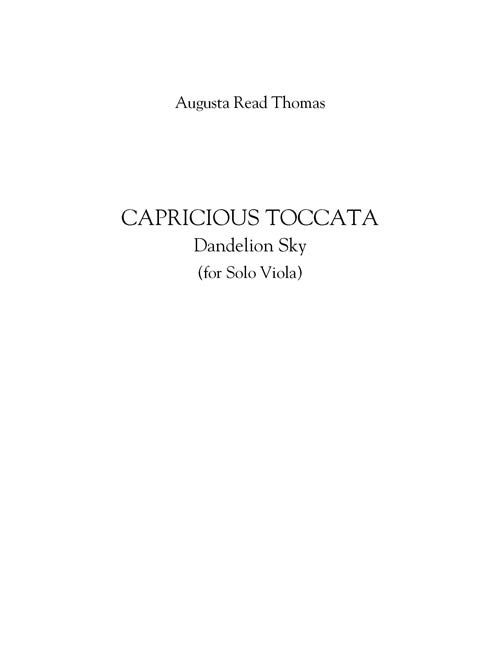 Capricious Toccata - Dandelion Sky (viola version)