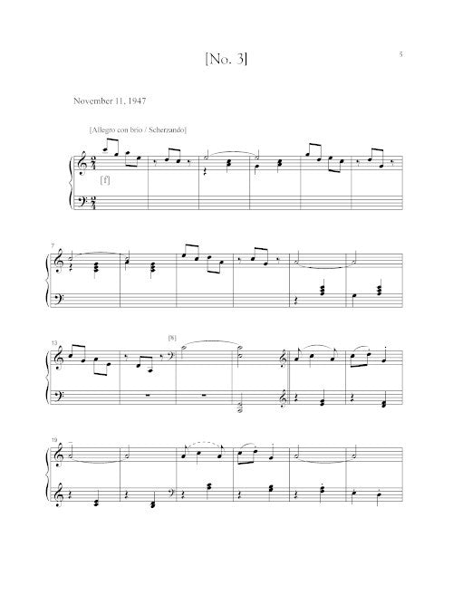 Six Pieces for Piano Solo