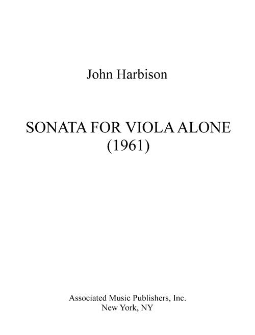 Sonata for Viola Alone - Digital