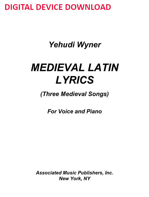Medieval Latin Lyrics (Three Medieval Songs) - Digital