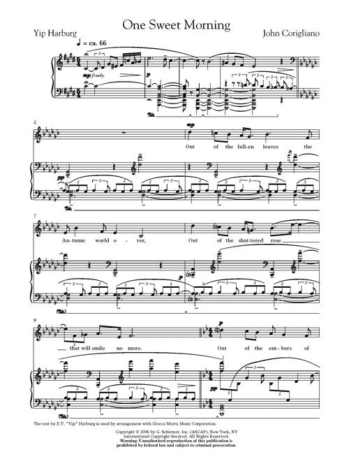 One Sweet Morning, for Female Voice and Piano - Digital (Not Printable)