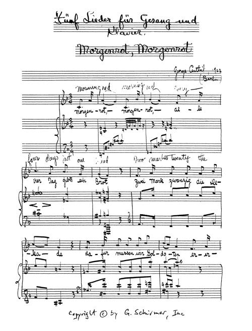 Five Lieder - Digital (Not Printable)
