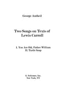 Two Songs on Texts of Lewis Carroll - Digital (Not Printable)