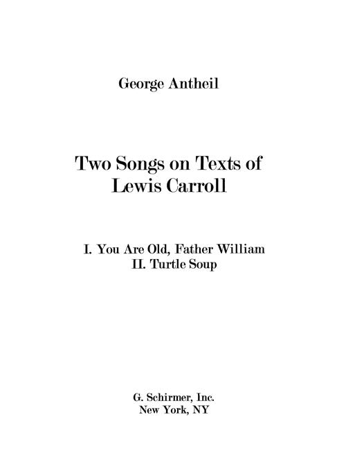 Two Songs on Texts of Lewis Carroll - Digital (Not Printable)