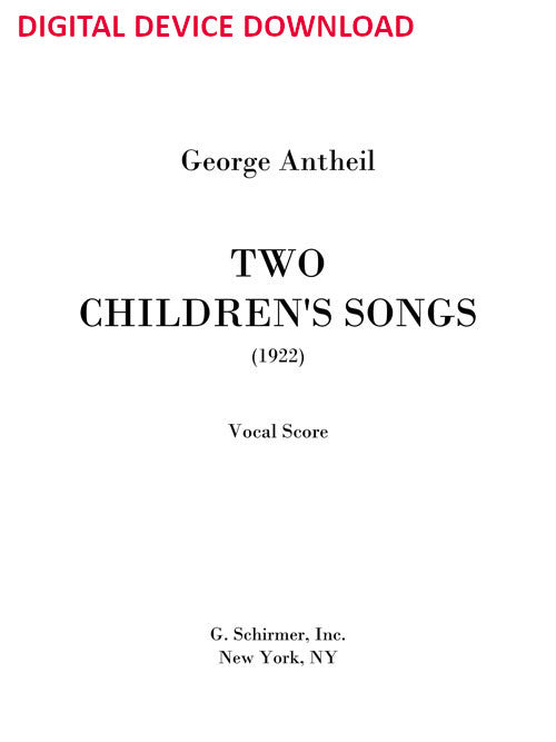 Two Children's Songs - Digital