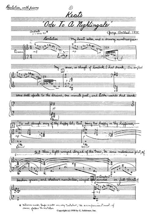 Two Odes of Keats - Digital (Not Printable)