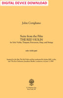 Suite from 'The Red Violin' - solo part (violin) - Digital (Not Printable)