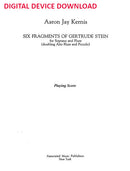 Six Fragments of Gertrude Stein for soprano and flute - Digital (Not Printable)