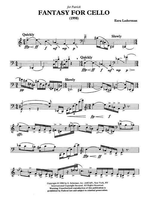 Fantasy (cello solo) - Digital (Not Printable)
