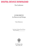 Concerto for Bassoon - piano reduction - Digital (Not Printable)