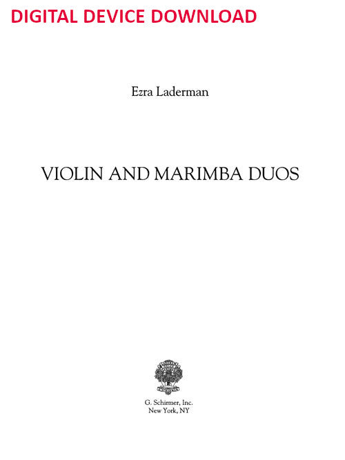 Violin and Marimba Duos - Digital (Not Printable)