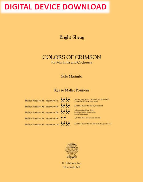 Colors of Crimson, for Marimba and Orchestra - Digital