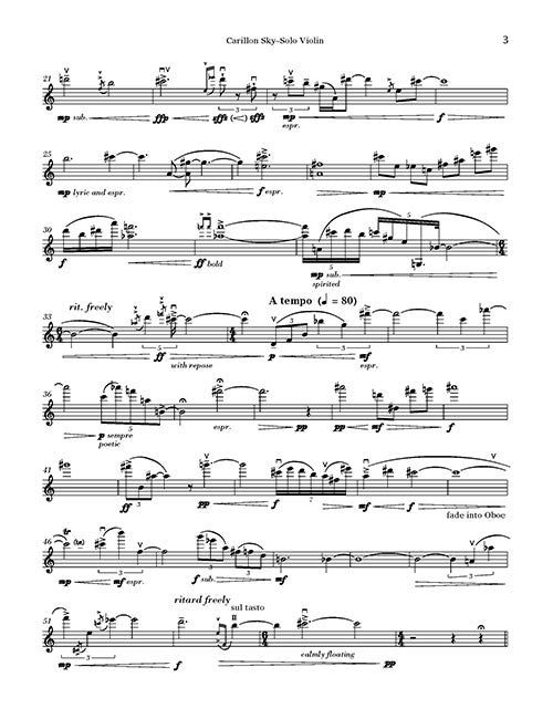 Carillon Sky (violin version) - solo part (violin) - Digital