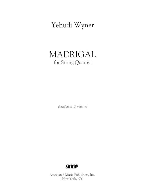 Madrigal - set of 4 scores