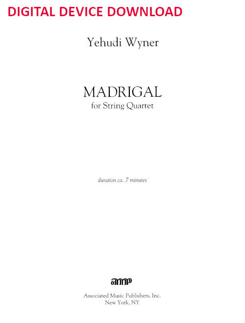 Madrigal - set of 4 scores - Digital (Not Printable)