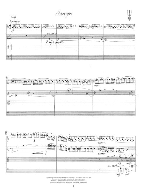 Madrigal - set of 4 scores