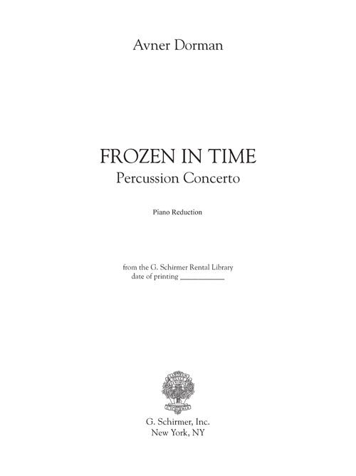 Frozen in Time - piano score only - Digital