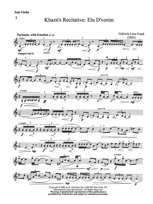 Khazn’s Recitative: Elu D’vorim - Digital