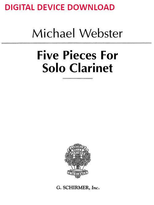 Five Pieces for Solo Clarinet - Digital