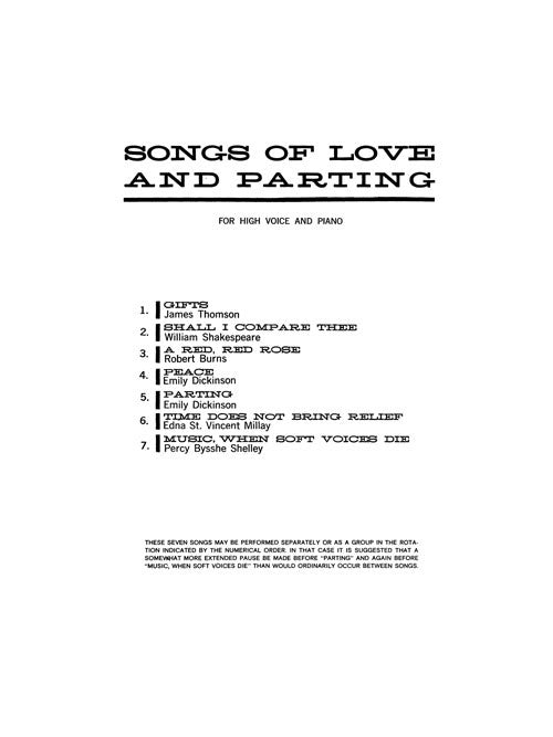 Gifts (from “Songs of Love and Parting”) - Digital