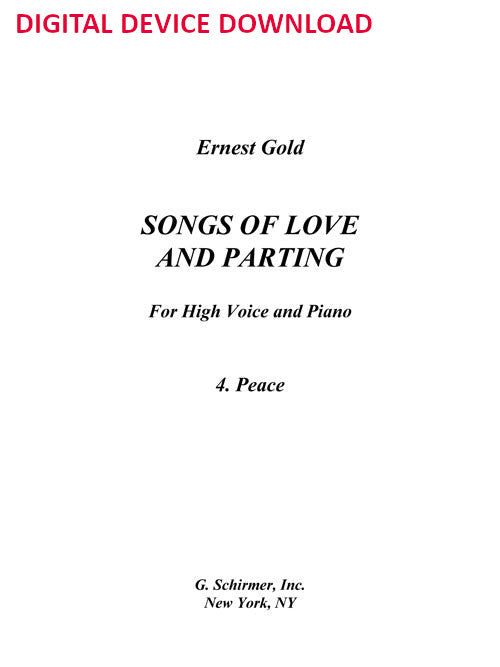 Peace (from “Songs of Love and Parting”) - Digital (Not Printable)