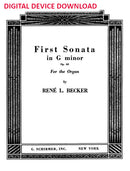 First Sonata in G minor - Sonata No. 1 - Digital (Not Printable)