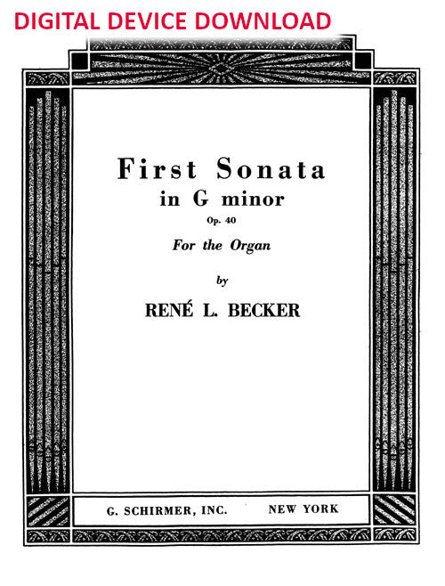 First Sonata in G minor - Sonata No. 1 - Digital (Not Printable)