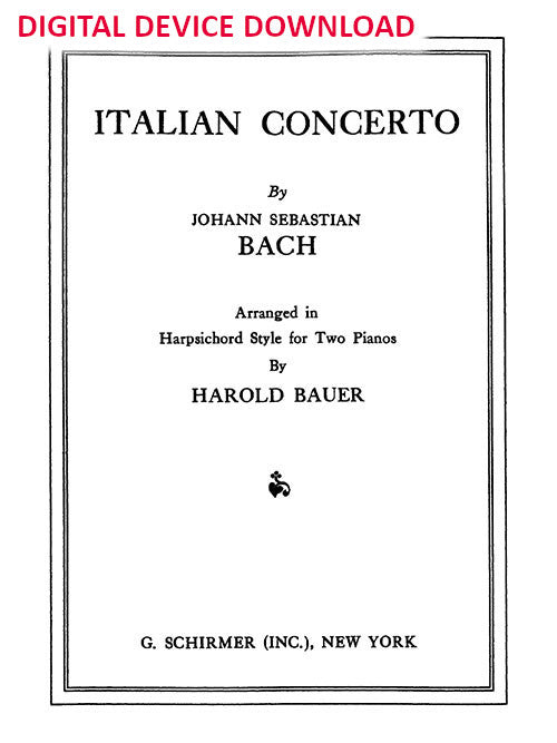 Italian Concerto, BWV 971 (arr.) - Digital (Not Printable)