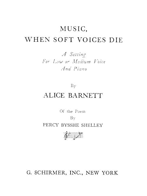 Music, When Soft Voices Die