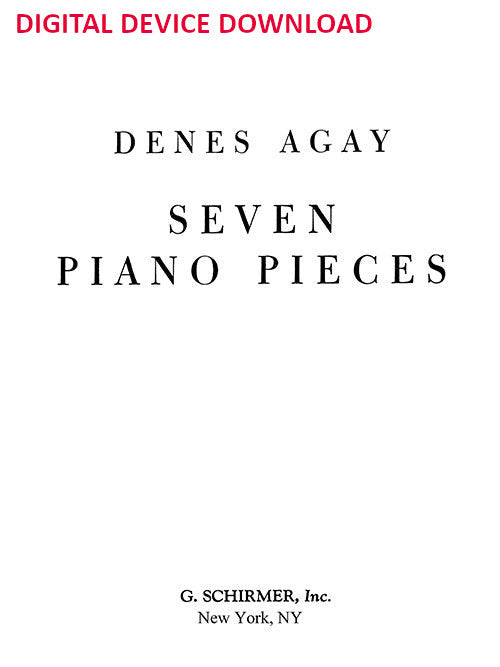 Seven Piano Pieces - Digital (Not Printable)