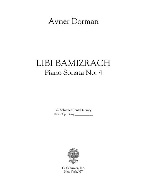 Libi Bamizrach (Piano Sonata No. 4) - Digital