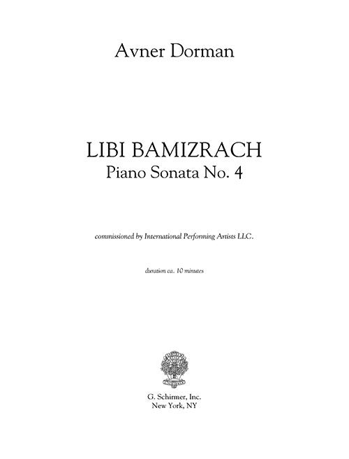 Libi Bamizrach (Piano Sonata No. 4) - Digital (Not Printable)