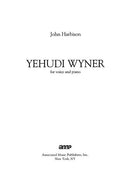 Yehudi Wyner - Digital (Not Printable)