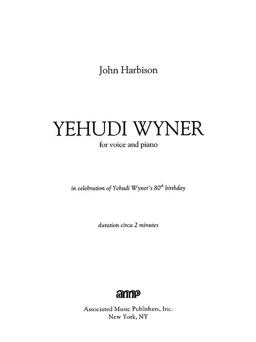 Yehudi Wyner - Digital