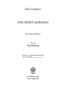 One Sweet Morning, for Male Voice and Piano - Digital (Not Printable)