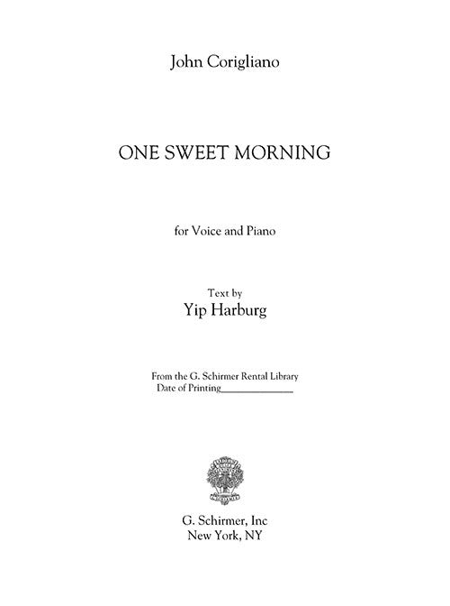 One Sweet Morning, for Male Voice and Piano - Digital (Not Printable)