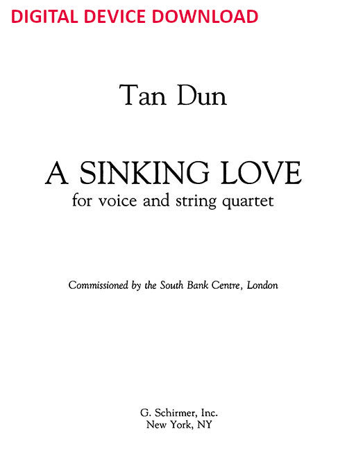 Sinking Love - for Soprano and String Quartet - Digital (Not Printable)