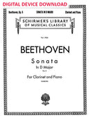 Sonata, Op. 6 (for clarinet and piano) - Digital (Not Printable)