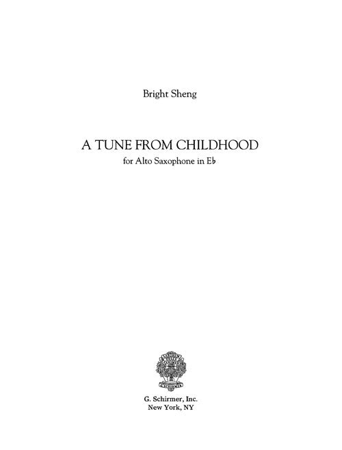 A Tune From Childhood (for Alto Saxophone) - Digital