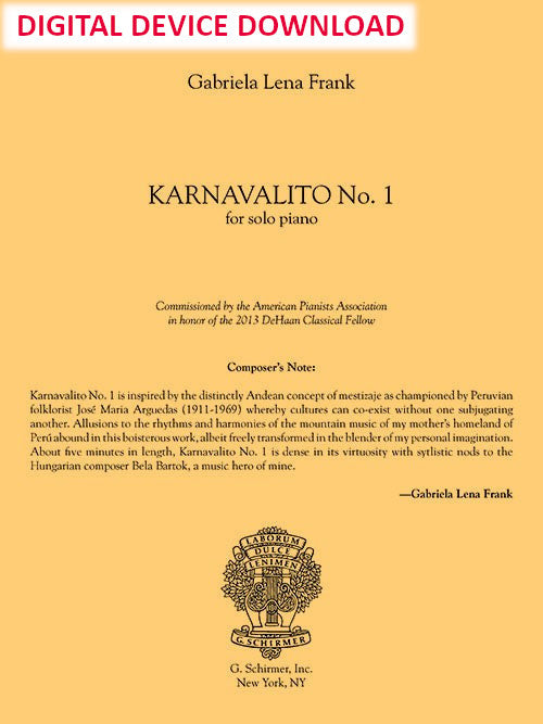 Karnavalito No. 1 (for solo piano) - Digital (Not Printable)