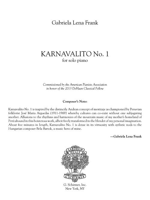Karnavalito No. 1 (for solo piano) - Digital (Not Printable)