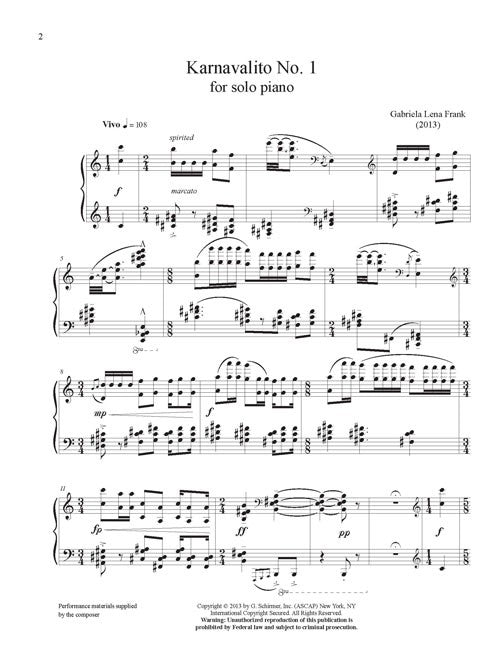 Karnavalito No. 1 (for solo piano) - Digital (Not Printable)