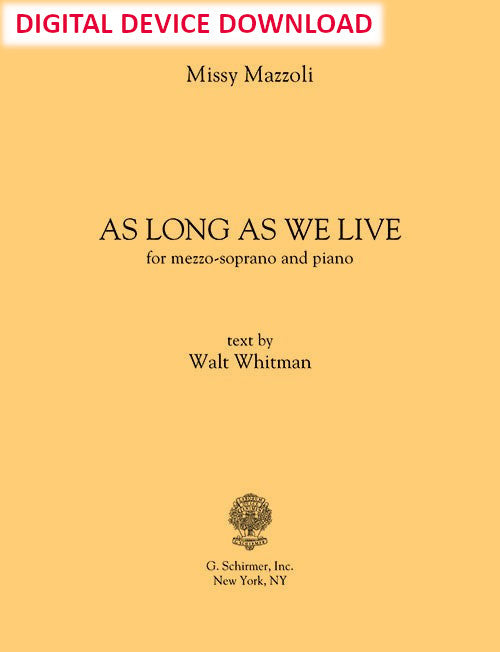 As Long as We Live (Mezzo and Piano) - Digital (Not Printable)