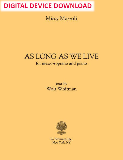 As Long as We Live (Mezzo and Piano) - Digital