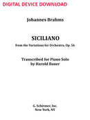 Siciliano, from the Variations for Orchestra, Op. 56 - Digital (Not Printable)