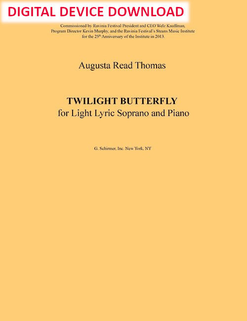 Twilight Butterfly (for soprano and piano) - Digital