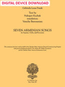 Seven Armenian Songs - Digital (Not Printable)