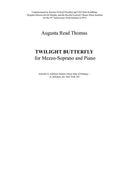 Twilight Butterfly (for mezzo-soprano and piano) - Digital (Not Printable)